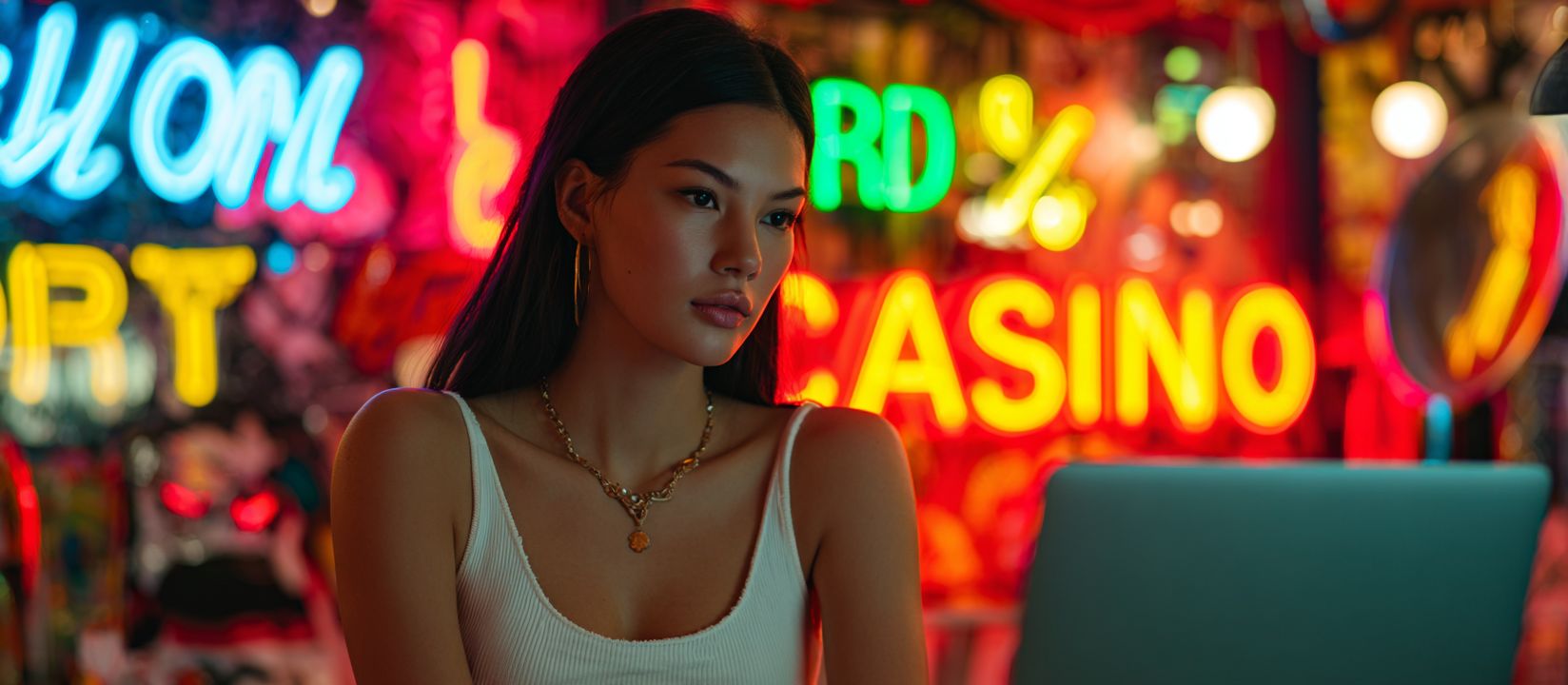 Focused woman playing Aviator game at SkyPH online casino