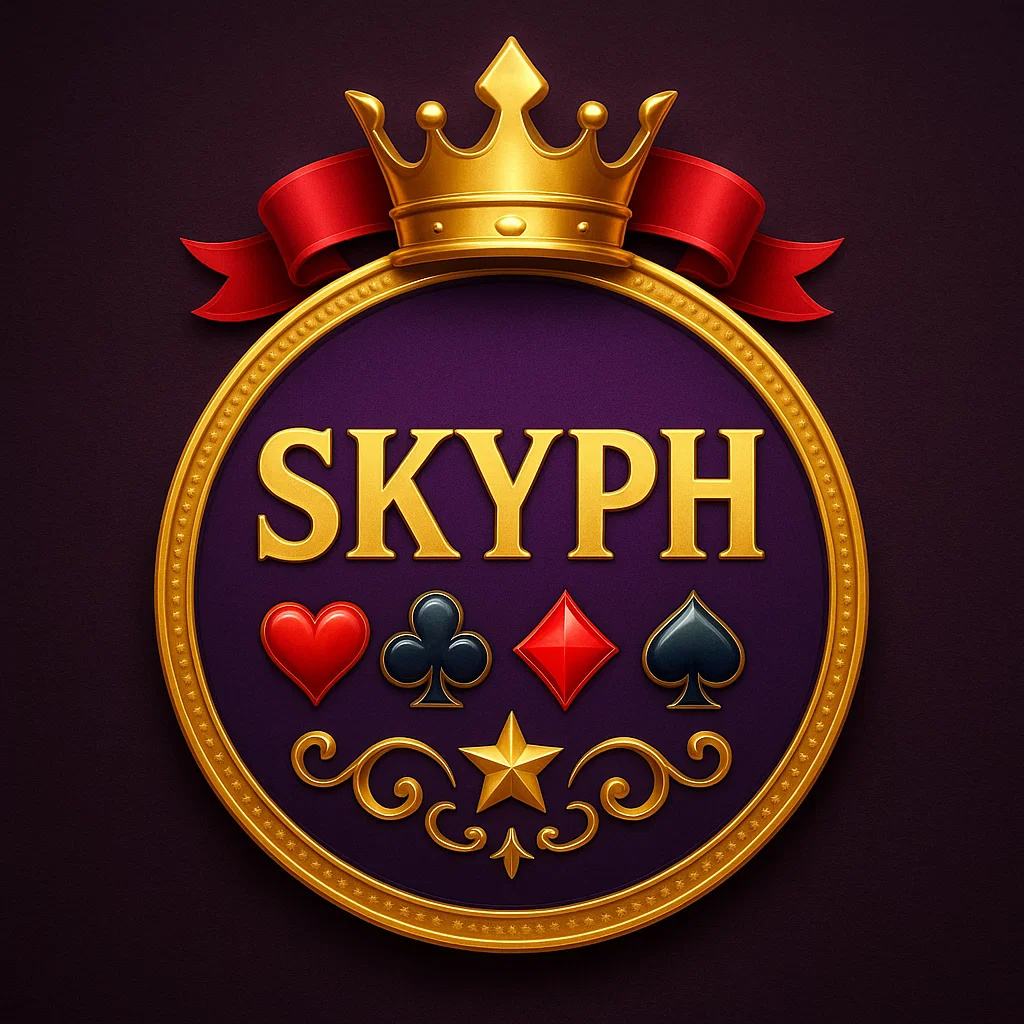 SkyPH casino logo with crown and game symbols