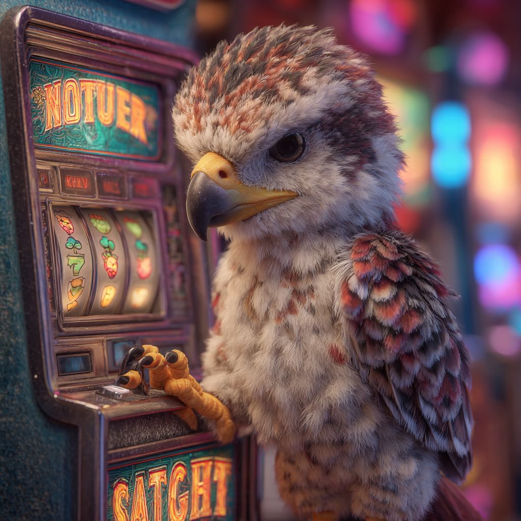 SkyPH mascot eagle plays a slot machine